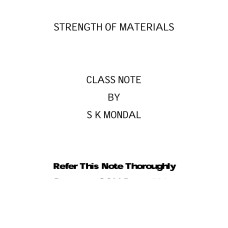 Strengh of Materials class notes By-SK mondal