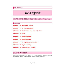 IC Engine IES GATE IAS 20 Years Question and Answers Printed Material By-Sk Mondal
