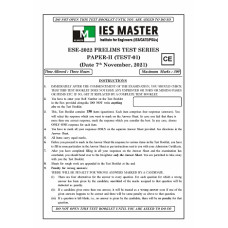 IES PRELIMS TEST SERIES 2022 : CIVIL ENGINEERING Tech Subjectwise & Full syllabus With Solution ) IES MASTER